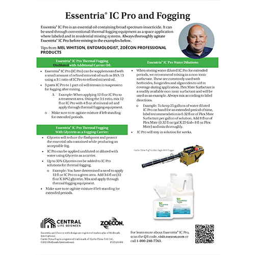 Essentria IC Pro and Fogging Sell Sheet